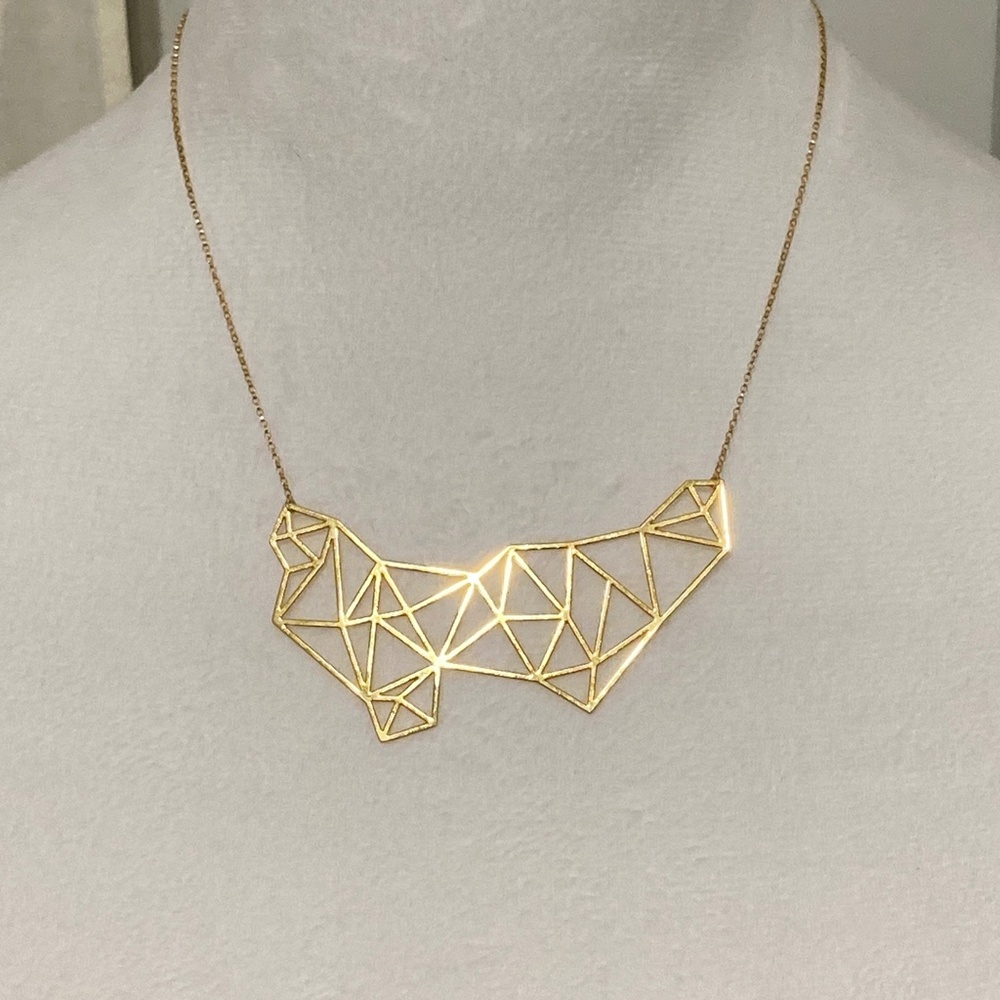 Geometric Design Necklace, 14K Gold Filled